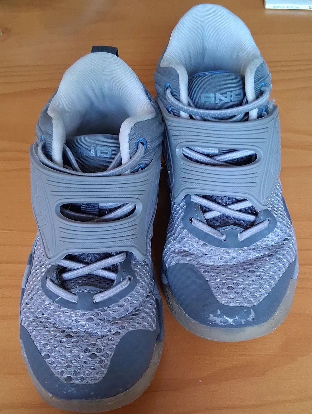 And1 Boys Gray Mesh Sneakers with Hook-and-Loop Strap
